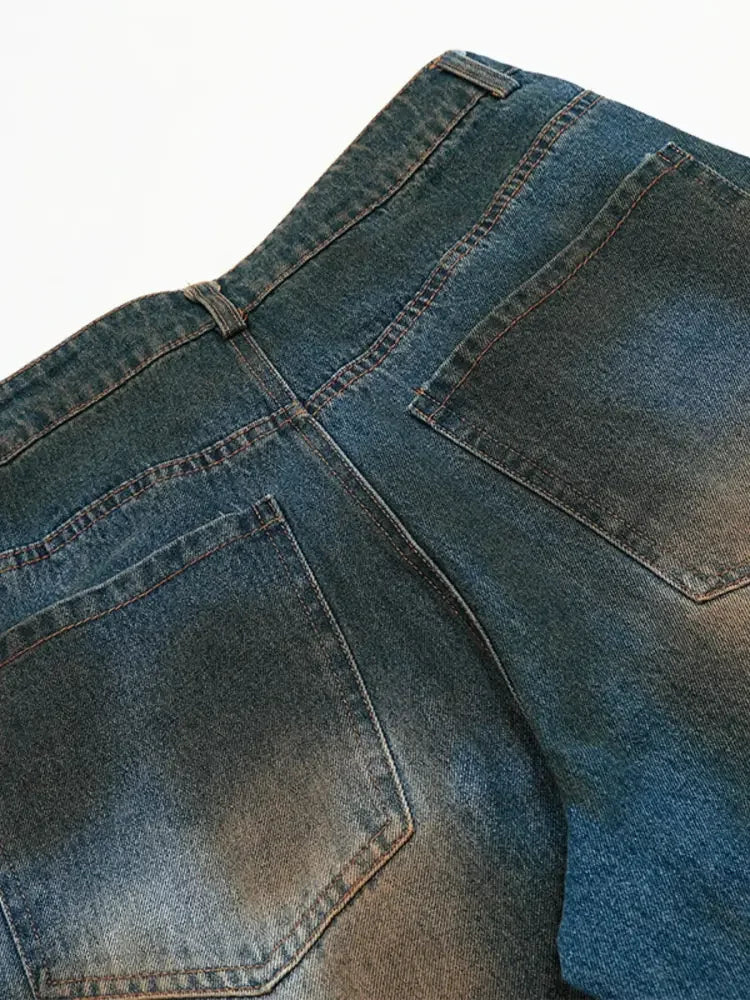 Men's Washed Wide Leg Jeans