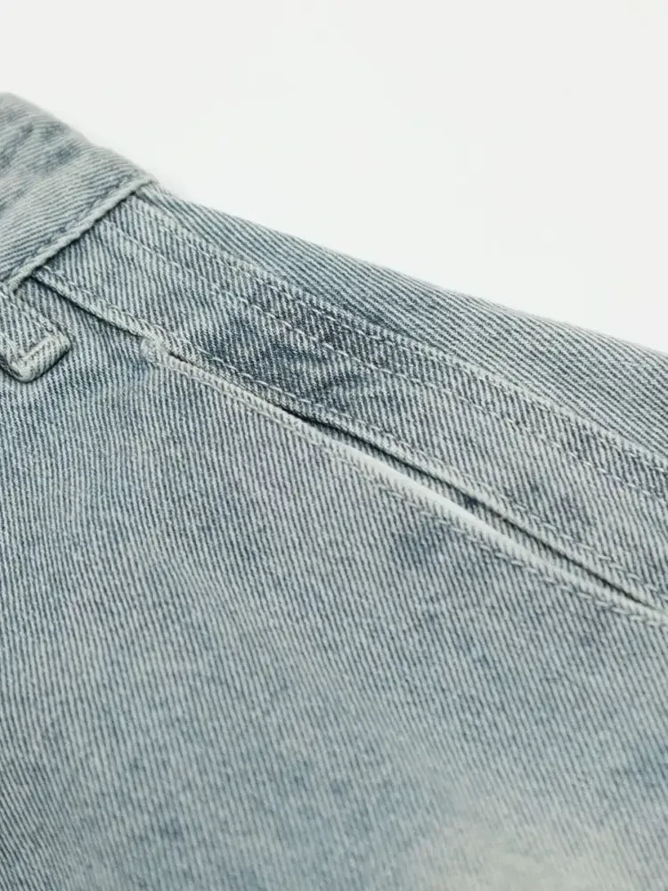 Men's Washed Wide Leg Jeans