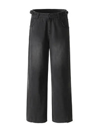 Men's Washed Wide Leg Jeans