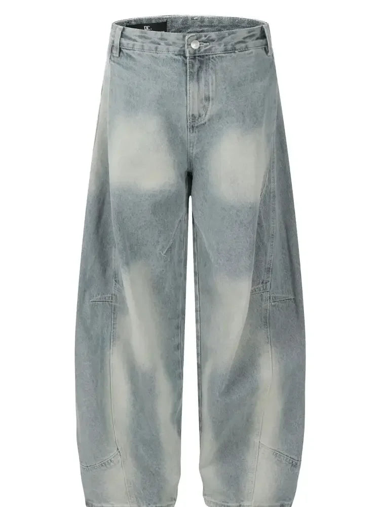 Men's Washed Wide Leg Jeans