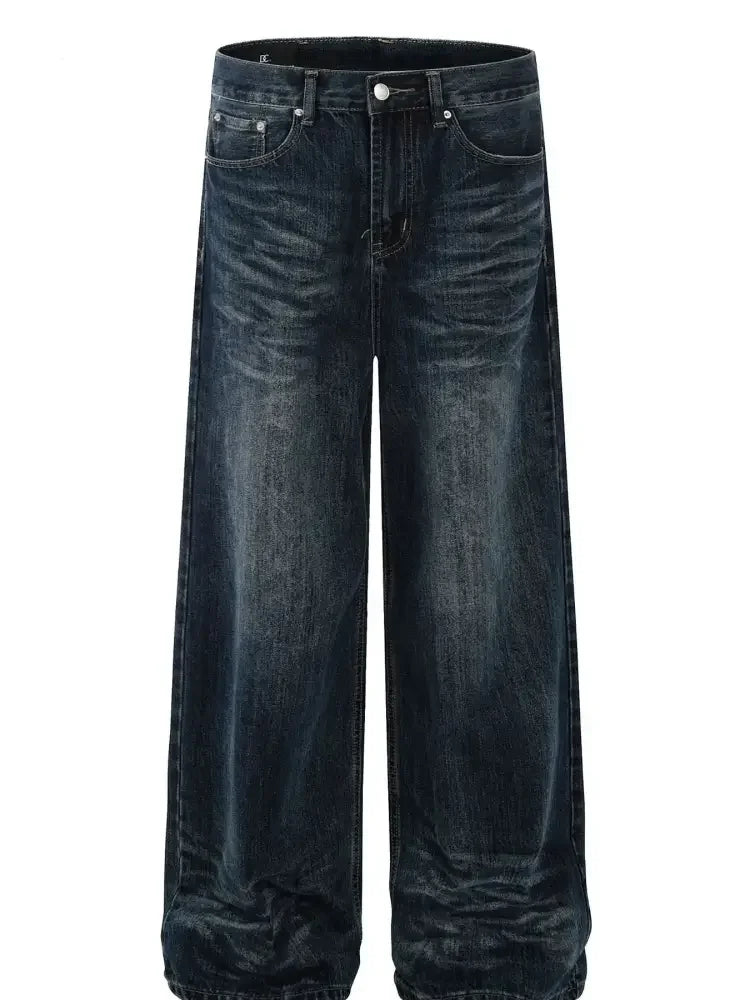 Men's Washed Wide-Leg Jeans