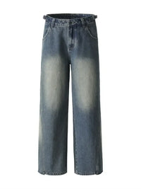 Men's Washed Wide Leg Jeans