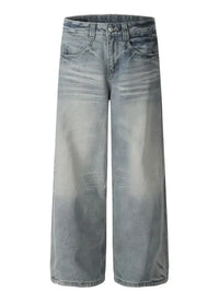 Men's Washed Wide Leg Jeans