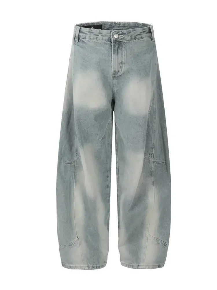 Men's Washed Wide Leg Jeans