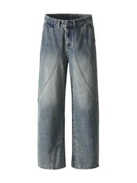 Men's Washed Wide Leg Jeans
