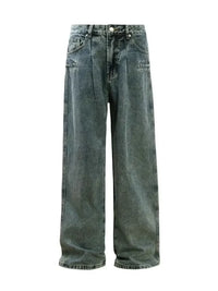 Men's Washed Wide Leg Jeans