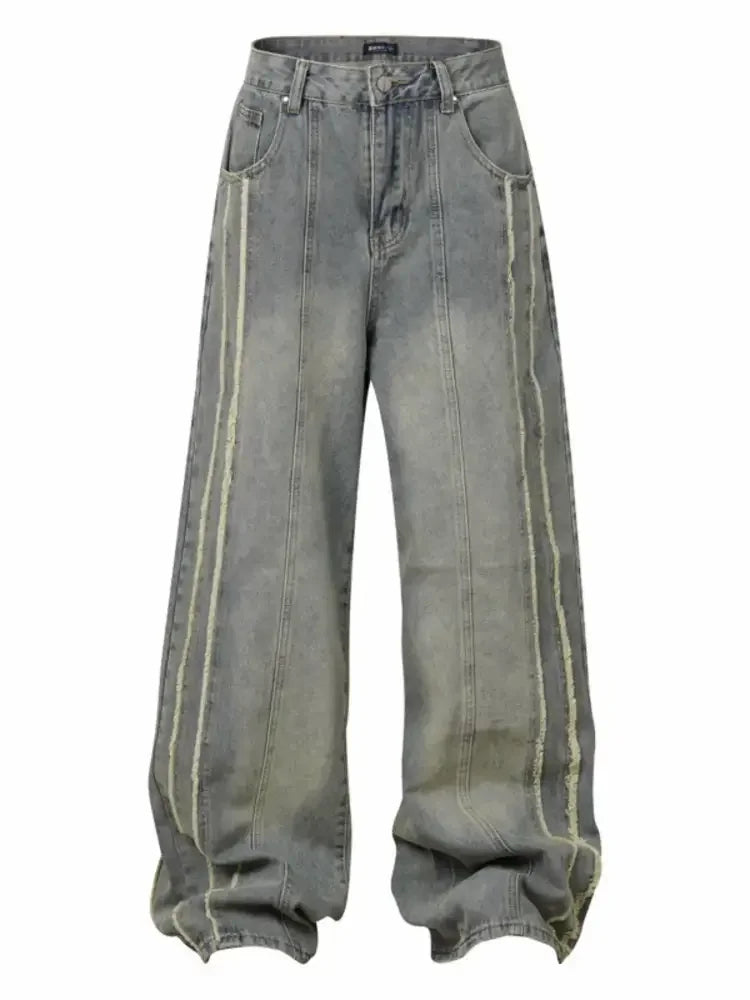 Men's Washed Wide Leg Jeans