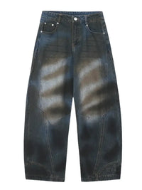 Men's Washed Wide Leg Jeans