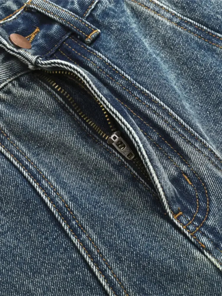 Men's Washed Wide Leg Jeans