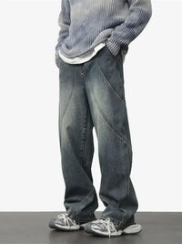 Men's Washed Wide Leg Jeans