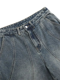 Men's Washed Wide Leg Jeans