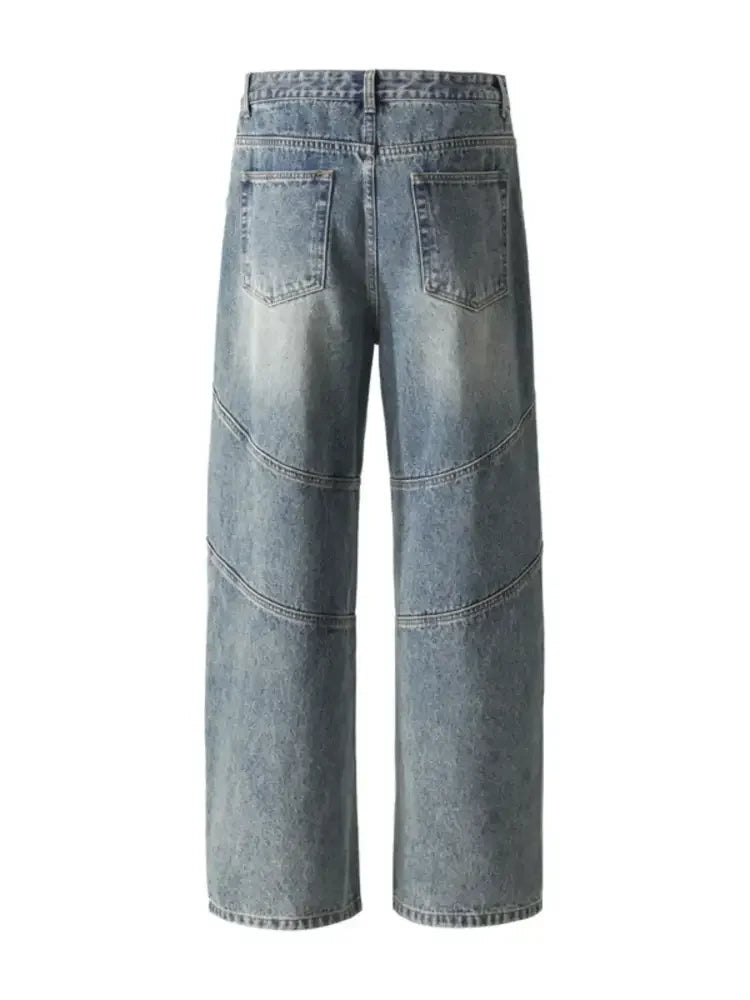 Men's Washed Wide Leg Jeans