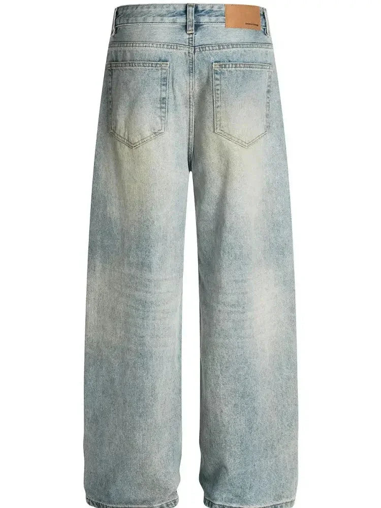 Men's Washed Wide Leg Jeans - Update AvenueTrendsi100400609854777100400609854777Men's Washed Wide Leg JeansBlue