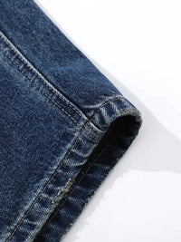 Men's Washed Wide Leg Pleated Jeans