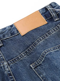 Men's Washed Wide Leg Pleated Jeans