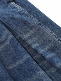 Men's Washed Wide Leg Pleated Jeans