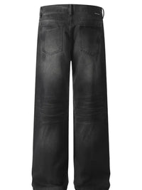 Men's Washed Wide Leg Relaxed Fit Jeans