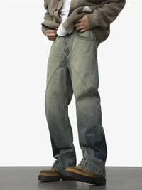 Men's Washed Wide Leg Relaxed Fit Jeans
