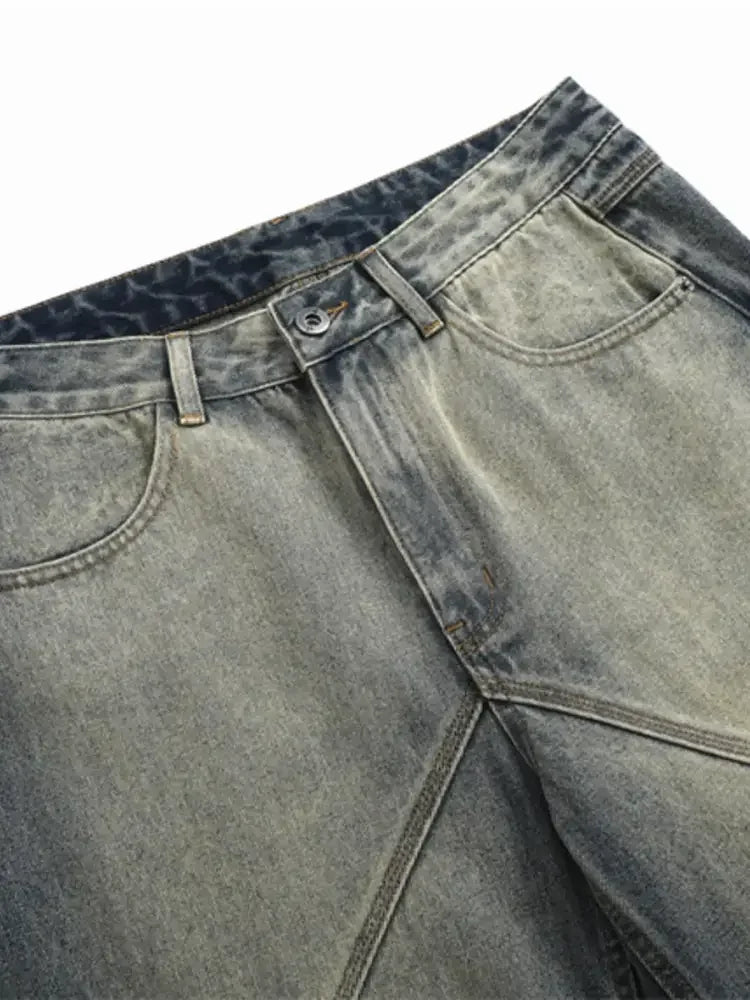 Men's Washed Wide Leg Relaxed Fit Jeans