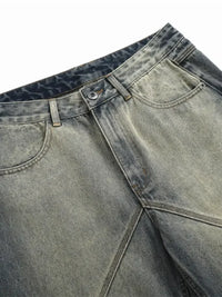 Men's Washed Wide Leg Relaxed Fit Jeans