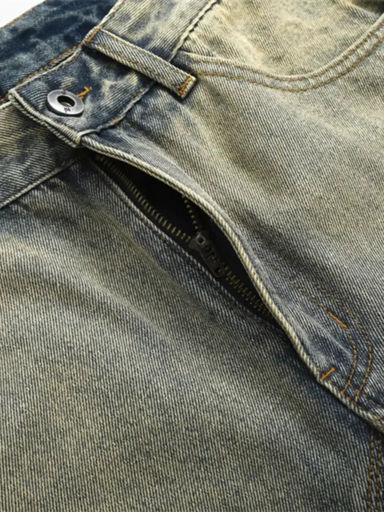 Men's Washed Wide Leg Relaxed Fit Jeans