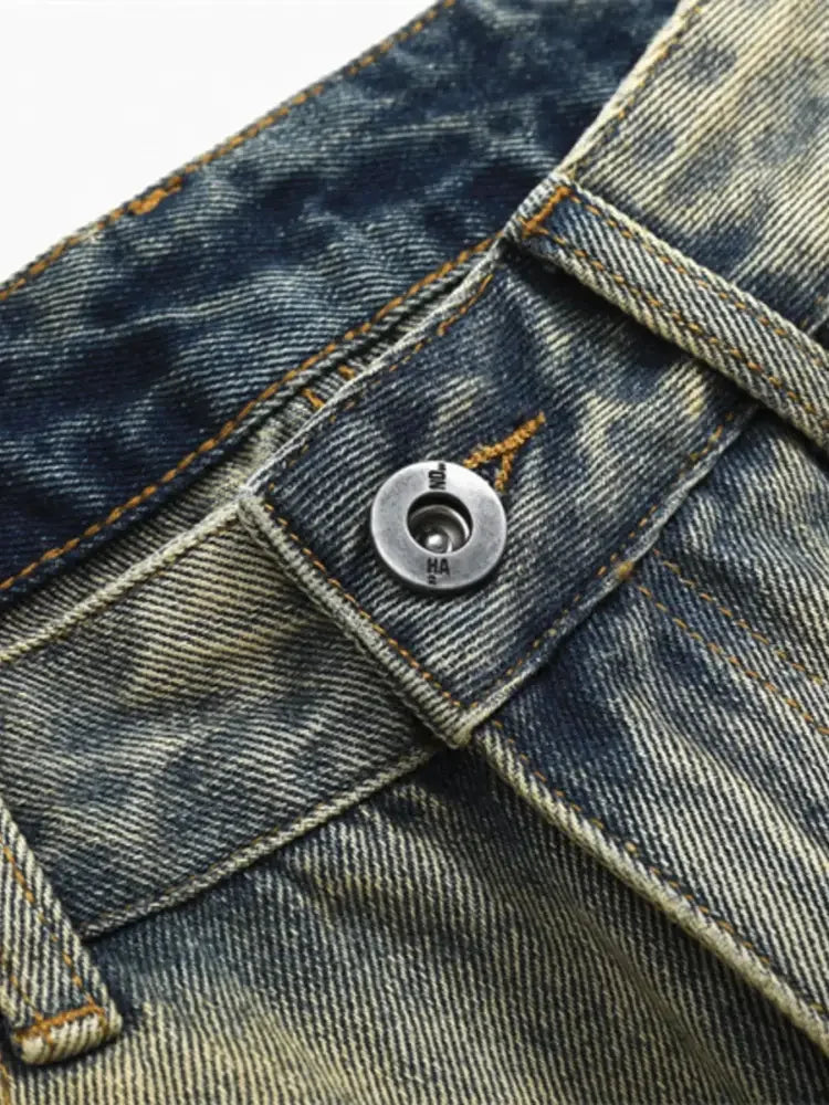 Men's Washed Wide Leg Relaxed Fit Jeans
