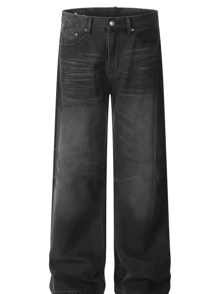 Men's Washed Wide Leg Relaxed Fit Jeans