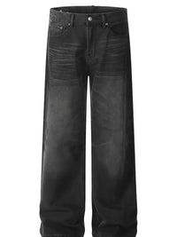 Men's Washed Wide Leg Relaxed Fit Jeans