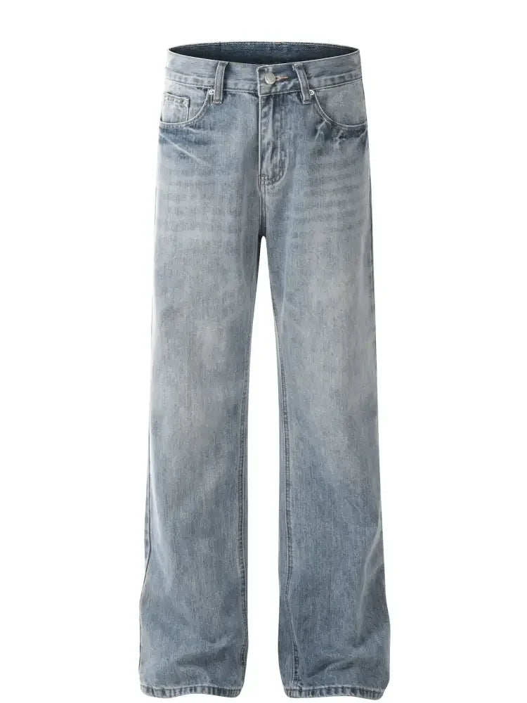 Men's Washed Wide Leg Relaxed Fit Jeans