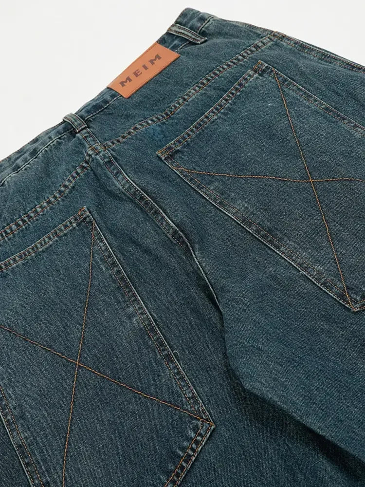 Men's Wide-Leg Baggy Denim Jeans