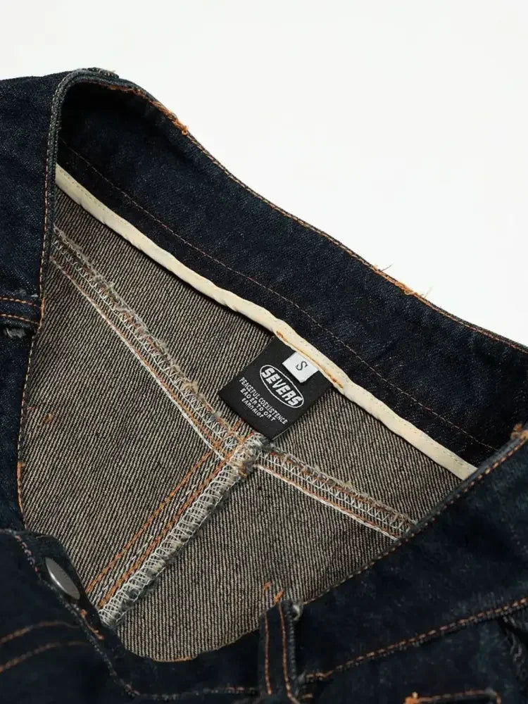 Men's Wide Leg Baggy Jeans with Rope Belt Details
