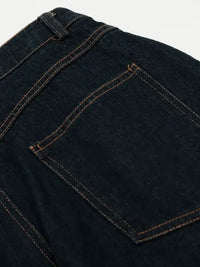 Men's Wide Leg Baggy Jeans with Rope Belt Details