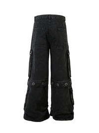 Men's Wide Leg Cargo Denim Jeans with Multi Pockets - Update AvenueTrendsi100400178628501100400178628501Men's Wide Leg Cargo Denim Jeans with Multi PocketsBlack
