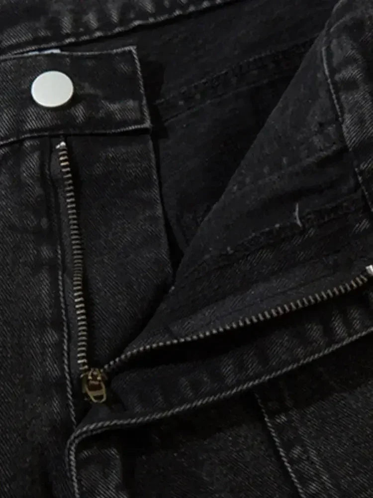 Men's Wide Leg Cargo Denim Jeans with Multi Pockets - Update AvenueTrendsi100400178628501100400178628501Men's Wide Leg Cargo Denim Jeans with Multi PocketsBlack