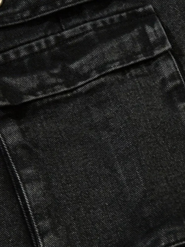 Men's Wide Leg Cargo Denim Jeans with Multi Pockets - Update AvenueTrendsi100400178628501100400178628501Men's Wide Leg Cargo Denim Jeans with Multi PocketsBlack