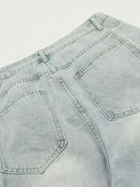 Men's Wide Leg Cargo Denim Shorts