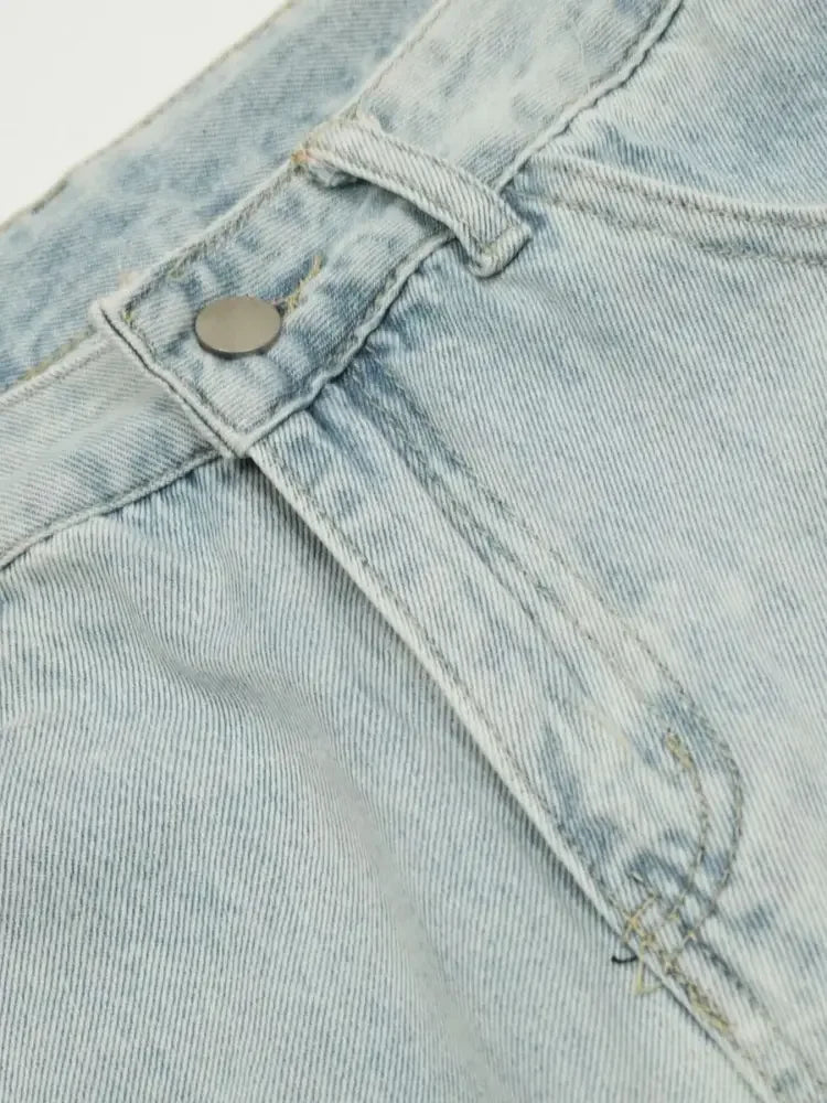 Men's Wide Leg Cargo Denim Shorts