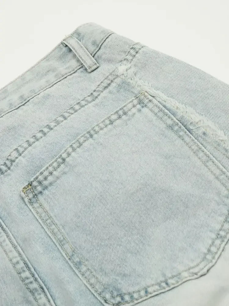 Men's Wide Leg Cargo Denim Shorts