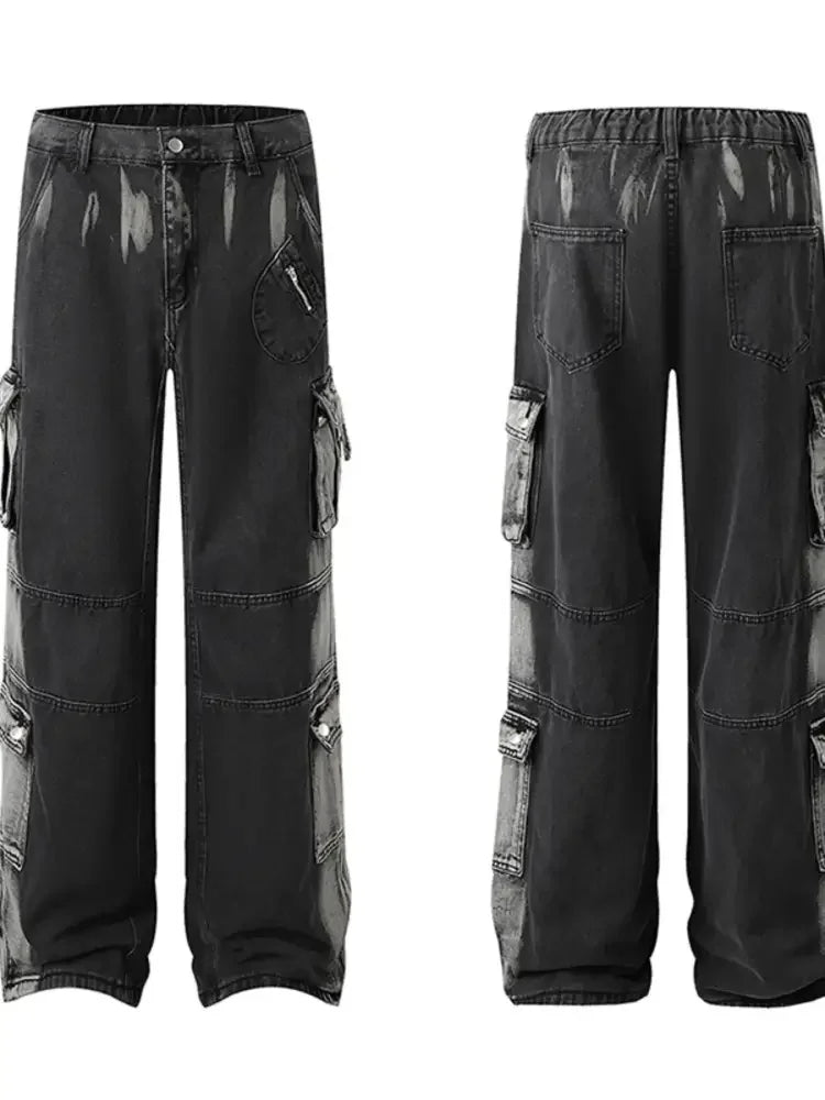 Men's Wide Leg Cargo Jeans