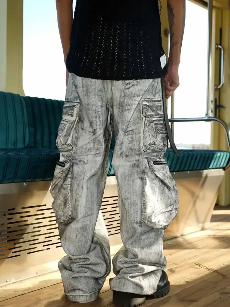 Men's Wide Leg Cargo Jeans