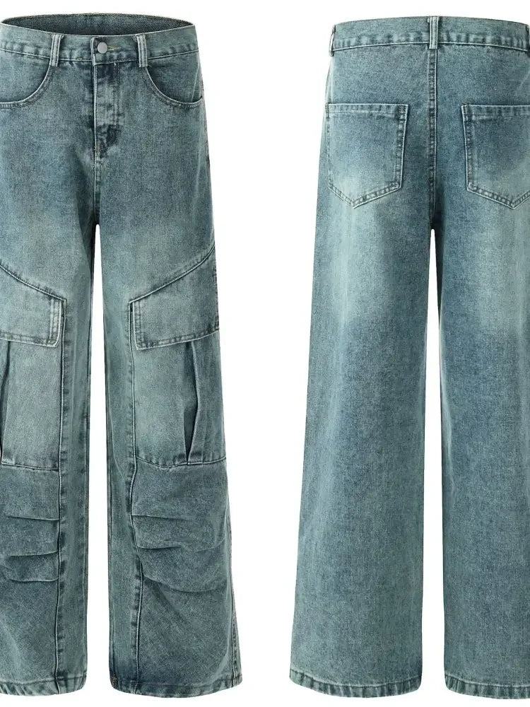 Men's Wide Leg Cargo Jeans