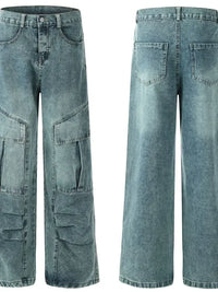 Men's Wide Leg Cargo Jeans