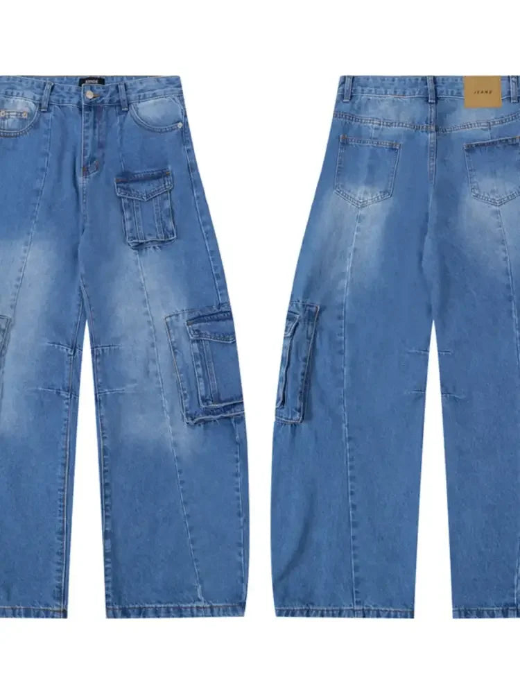 Men's Wide Leg Cargo Jeans