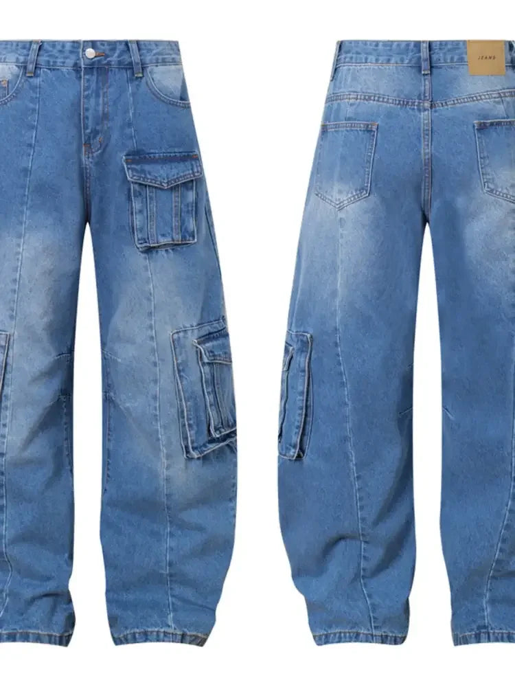 Men's Wide Leg Cargo Jeans