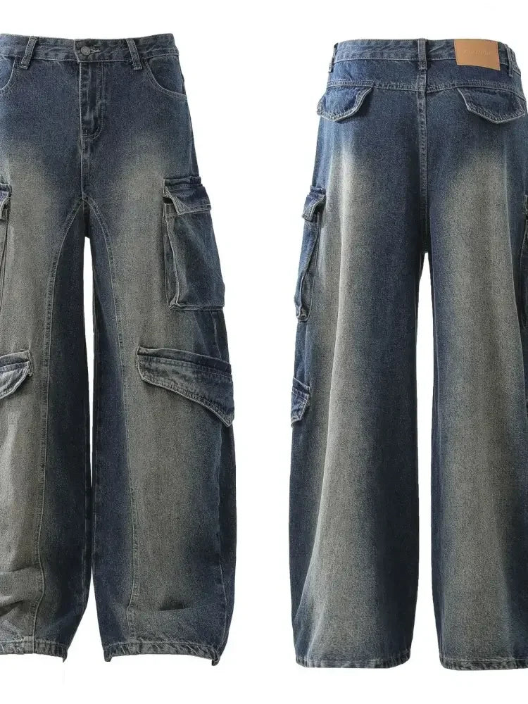 Men's Wide Leg Cargo Jeans