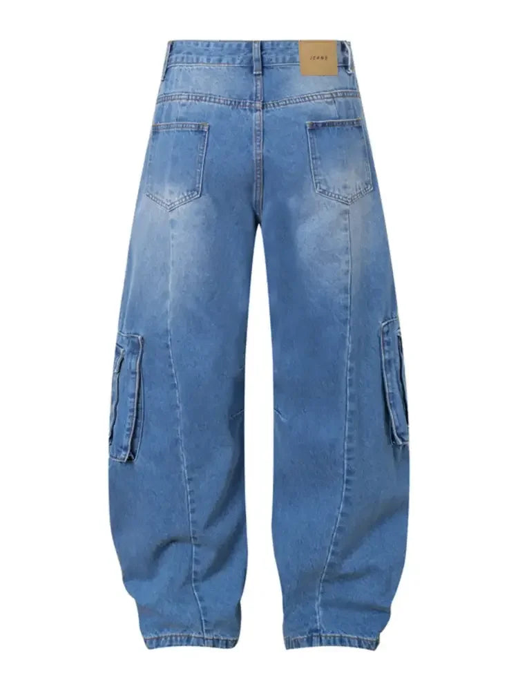 Men's Wide Leg Cargo Jeans