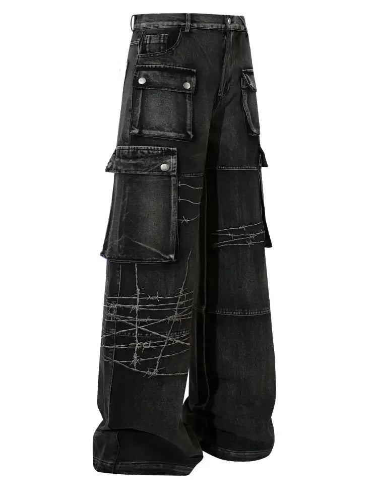 Men's Wide Leg Cargo Jeans