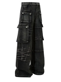 Men's Wide Leg Cargo Jeans