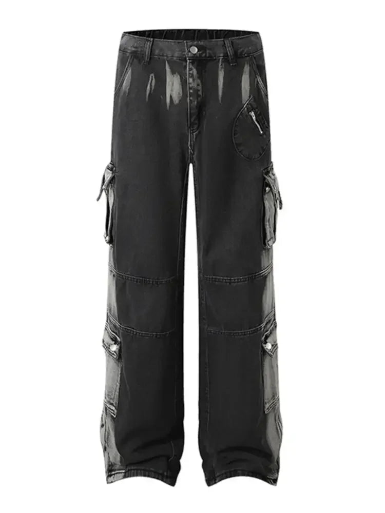 Men's Wide Leg Cargo Jeans