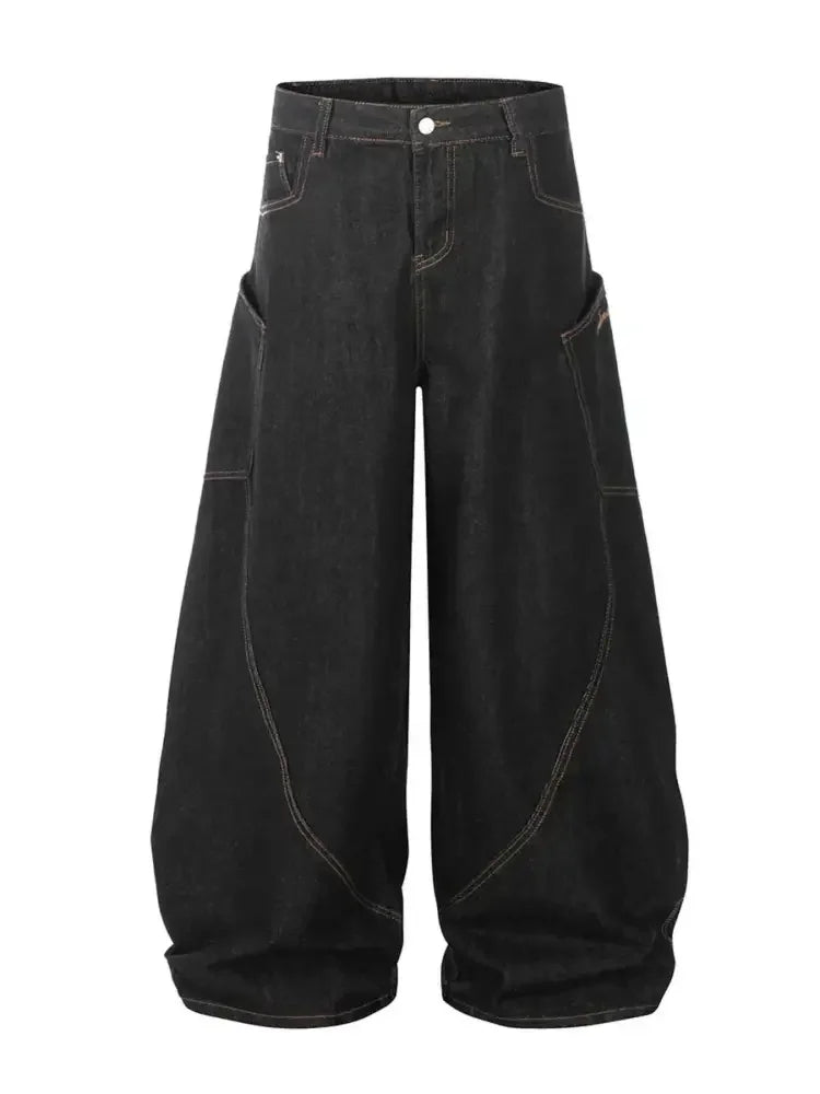 Men's Wide Leg Cargo Jeans